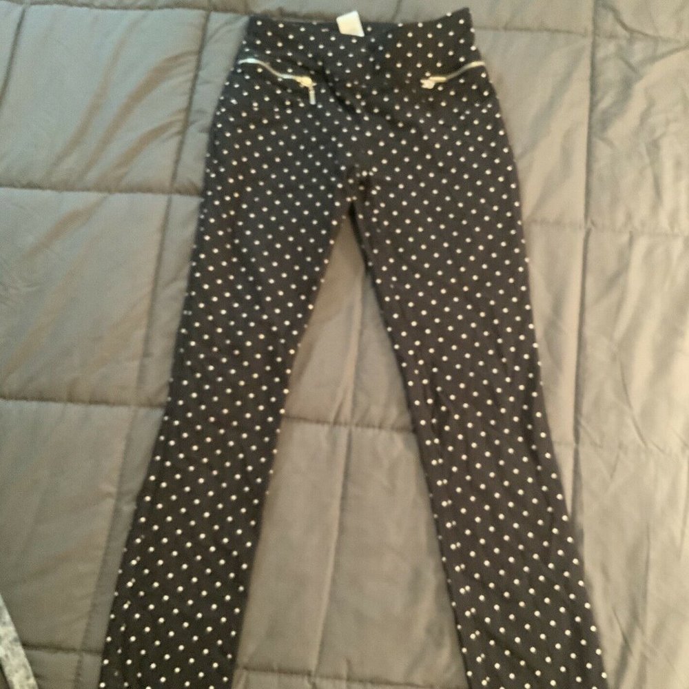 Black & White Polka Dot Casual Pants Size XS